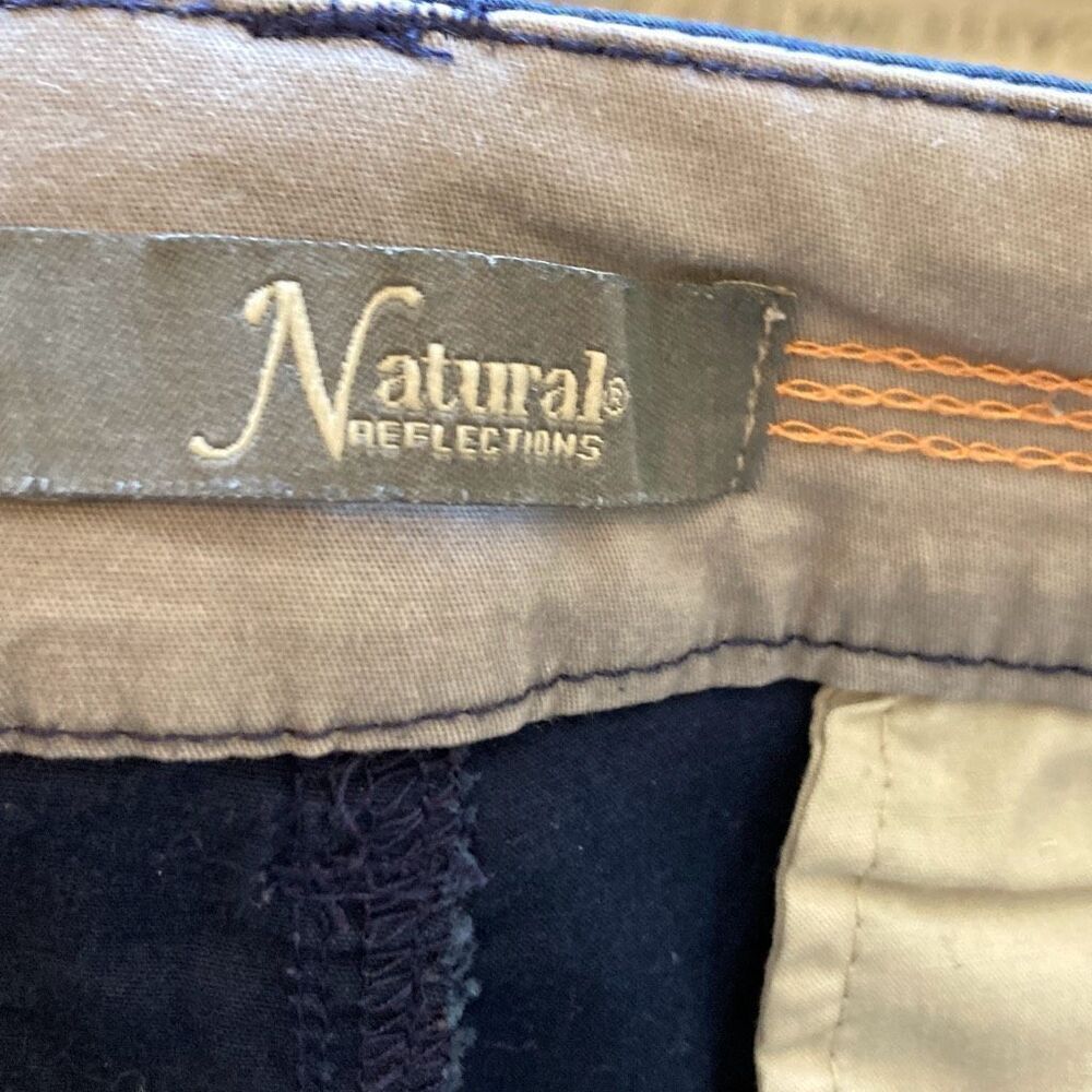 Natural Reflections Navy Blue Chino Shorts Womens Size‎ 12 Stretch Cotton Casual - Picture 6 of 10